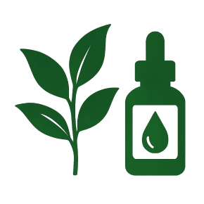 植物とオイルのイラスト