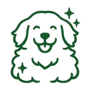 しっとりツヤツヤなワンちゃんのイラスト