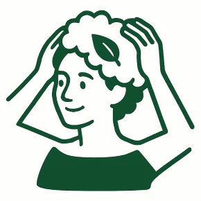 シャンプーをする女性のイラスト