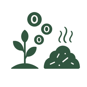 酸素欠乏の即効的解決と堆肥発酵促進のイメージ写真