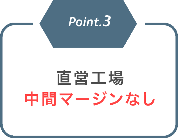 point3 直営工場中間マージンなし